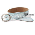 2013 Moda Feminina Branco E Azul Plain Real Leather Belt